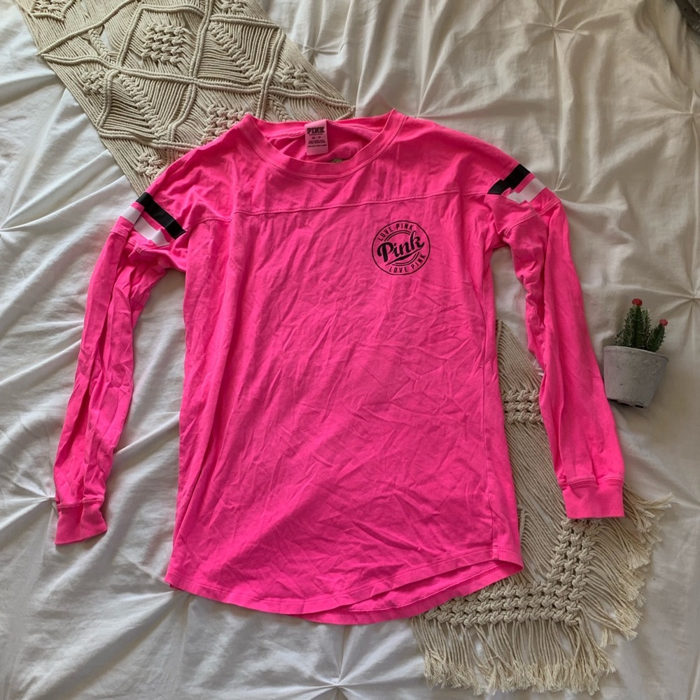 Victoria’s Secret PINK Neon Pink Long Sleeve